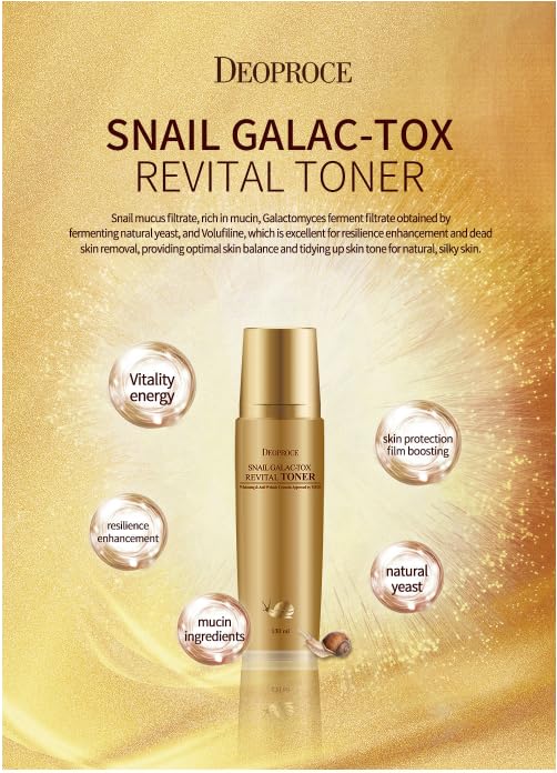 Deoproce Snail Galac Revital Toner 130ml – Korean Anti-Wrinkle & Hydrating Skin Toner