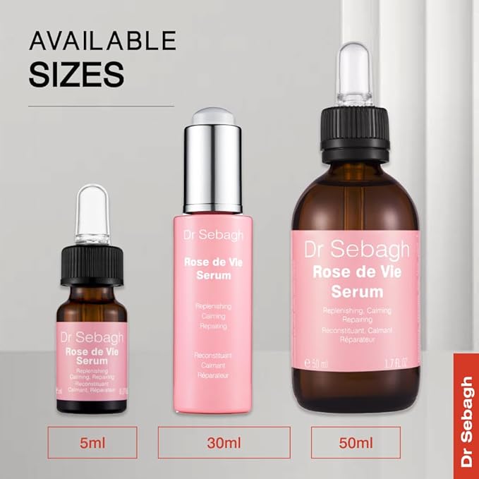 Dr Sebagh Rose de Vie Serum - 1.7 fl oz - Award-Winning Nourishing Anti-Aging Formula - Use with Dry, Mature, or Sensitive Skin - Designed to Soothe Redness & Irritation - Regenerating & Invigorating