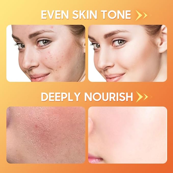 6 Pcs -Vitamin C Skincare Set for Face - with Cleanser, Serum, Eye Cream, Moisturizer, Sunscreen & Toner | Brightening, Hydrating& Anti-Aging,Perfect for Teens & Girls,Moisturizing Face Skin Care Kit