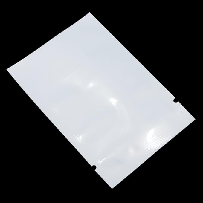 PABCK 300 Pcs 2.4x3.5 inch (Usable Size 2x3.1 inch) White Front Clear Open Top 2.8mil Plastic Heat Seal Bags Vacuum Sealable Pouch Bag for Food Storage Packets Mini Packaging with Tear Notches