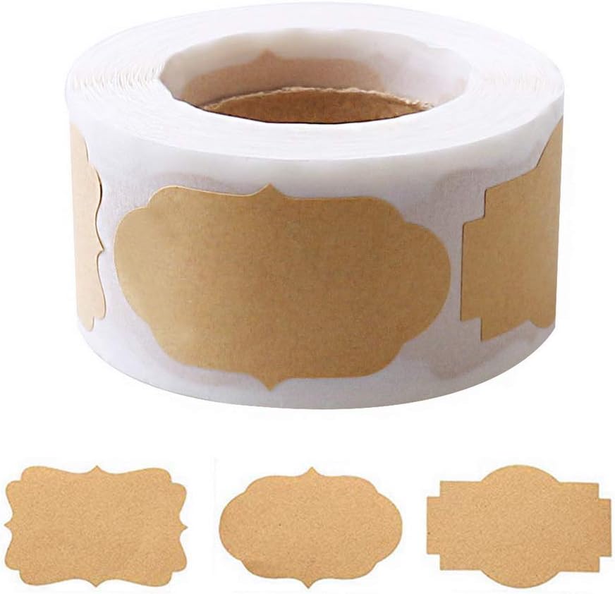 300 Pcs Gift Tags Stickers Name Labels Stickers, Self-Adhesive Handmade Bottle All-Purpose Jar Labels for Presents Christmas Decoration Jars Food Craft