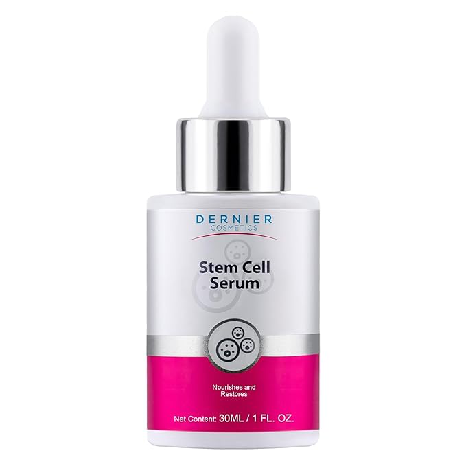 Dernier Stem Cell Serum for Face – 3% Bio Vegan Stem Cells 1% Hyaluronic Acid 0.3% Allantoin | Overnight Hydrating Anti-Aging Moisturizer for Wrinkles Collagen Boost Acne Inflammation (1 fl oz)