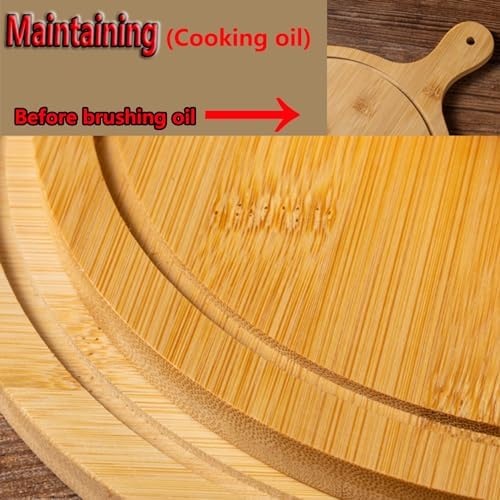 Pizza Serving Board Tray Set of 8, Wooden Lightweight Handles, Up to 13 Inches, Pizza Making Storage, Perfect for Parties and Gatherings,Light Brown,8inch