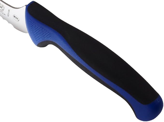 Mercer Culinary Millennia Colors 8-Inch Offset Wavy Edge Bread Knife, Blue
