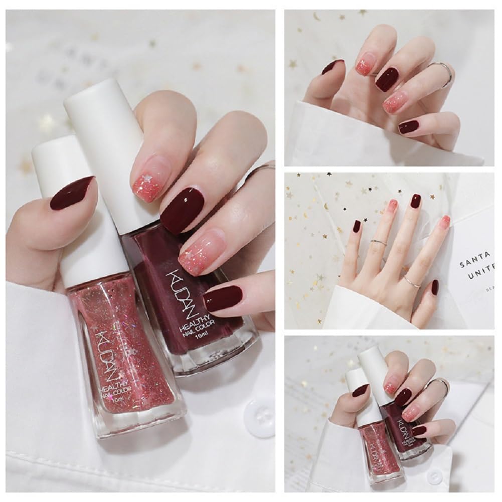 Nail Polish set - Nail Lacquer Quick Dry, Full Size, Vibrant, Colorful, Trendy, Glitter, Glossy, Metallic, Matte Nail Art Nail Shades (N18 light coffee, 52g)