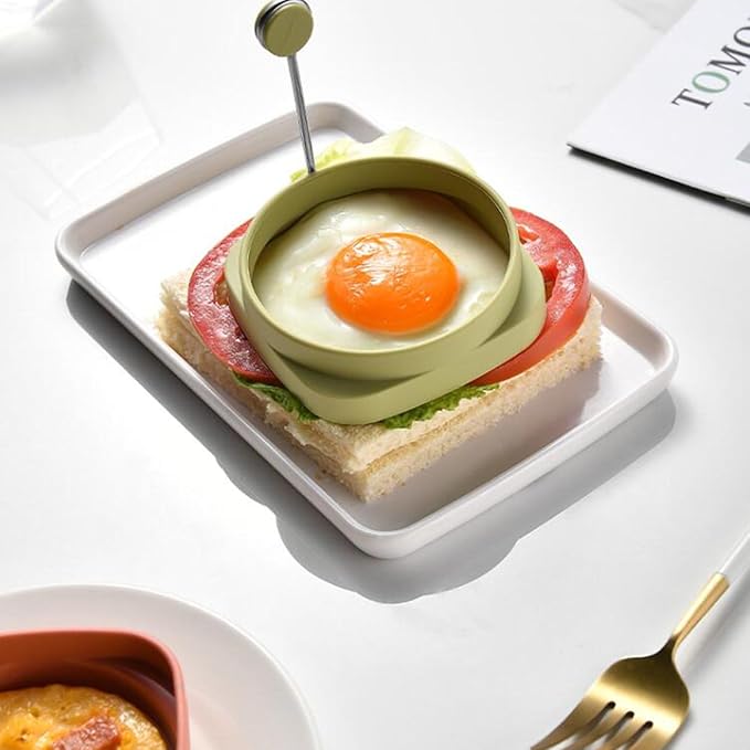 Yelleow Fried Egg High Temperature Resistance Flexible Food Grade Double-sided Square Round Egg Fryer Mould for Home Fried Egg Ring，Specialty Cookware，Eggs Poachers