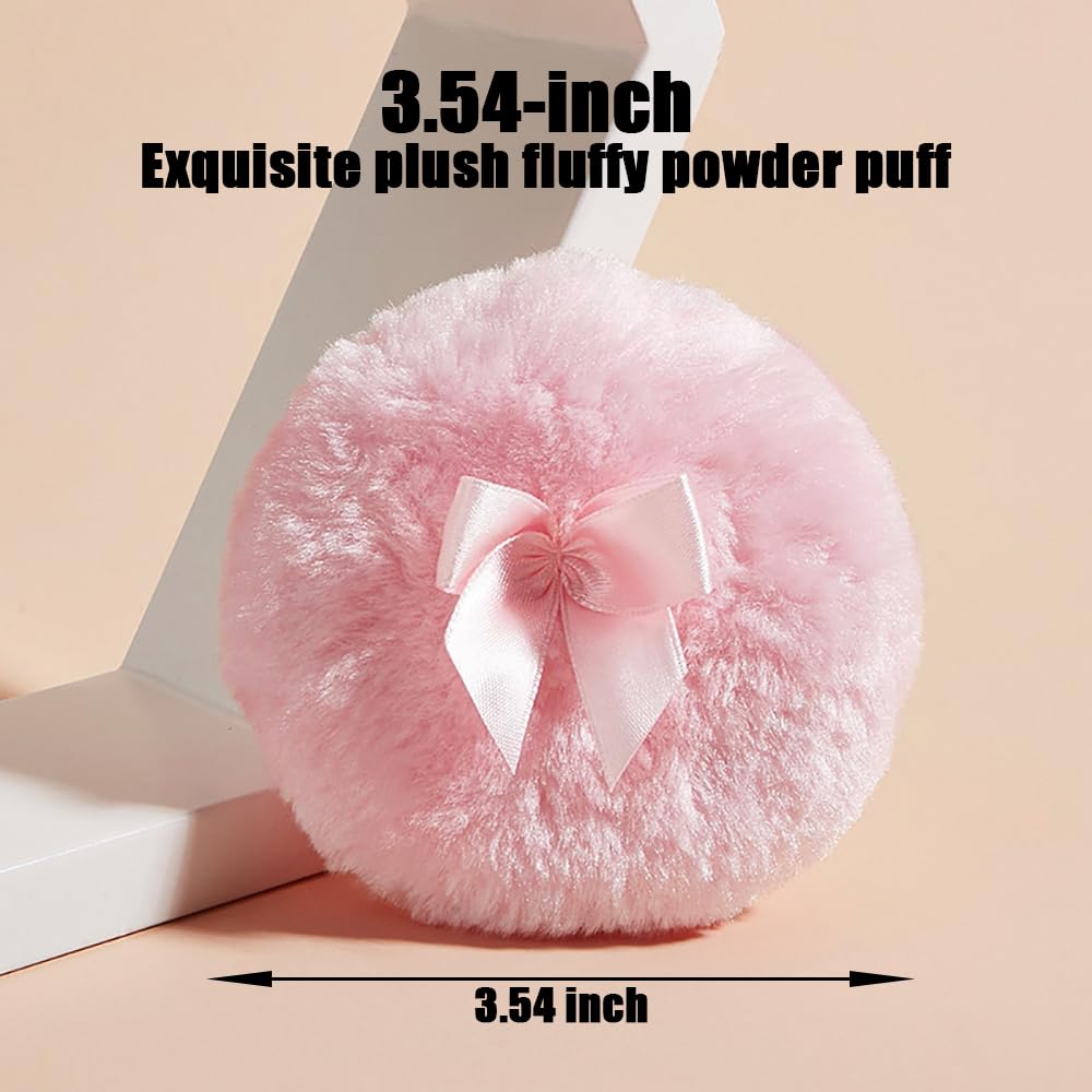 Luxury 4 Inch Glass Loose Powder Container with 2 Soft 3.5" Puffs｜Non-Sealed Refillable Organizer Storage for Body Powder Makeup & Jewelry & Setting Applicator(Butterfly-Colorful)