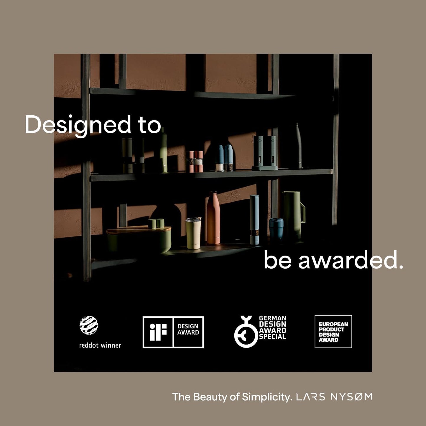 LARS NYSØM Salt and Pepper Grinder Set Manual, Stainless Steel Salt and Pepper Mills with Adjustable Ceramic Grinder I Design Spice Shakers (Blush Rose)