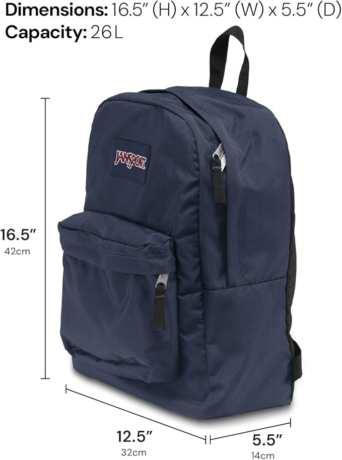 JanSport SuperBreak One Backpack - Durable, Lightweight Bag with 1 Main Compartment, Front Utility Pocket with Built-in Organizer, Premium Backpack, Hiblisscus