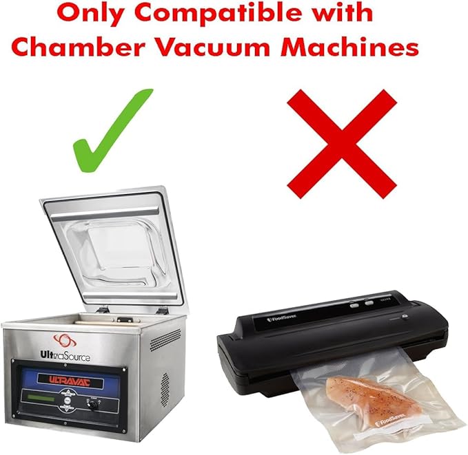 UltraSource - Chamber Machine Pouches 3 Mil Thickness, 6" x 12", Pack of 1000 Vacuum Chamber Pouches, BPA-Free Pre-Cut Chamber Vacuum Sealer Bags with tear notch