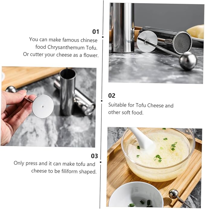 GLEAVI 2 pcs Stainless Steel Tofu Cutter Mold Chrysanthemum Design Tofu Press Maker for Preparation Cheese and More Kitchen Tool for Convenient Use