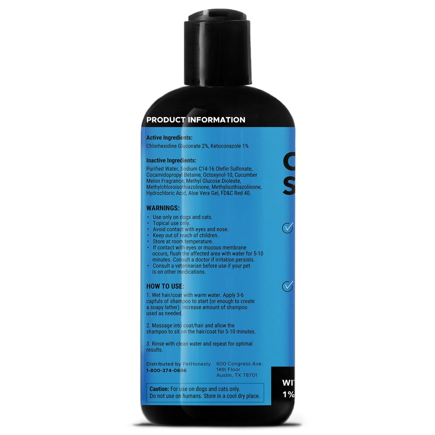 Chlorhexidine Cat & Dog Seasonal Itch Relief Shampoo, for Allergies, Itching, Skin and Coat Supplement, Helps Shedding, Hot Spots, Deodorizing Dog Shampoo & Grooming Supplies,16oz