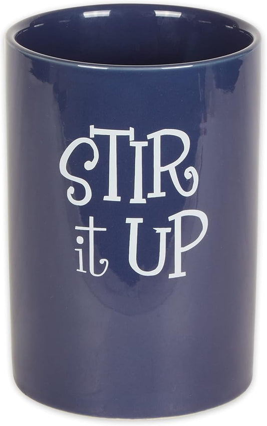 DII Kitchen Accessories Retro Collection Ceramics, Utensil Holder, Nautical Blue