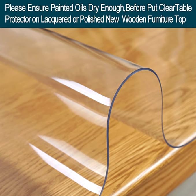 20x36 Office Desk Mat Blotter Clear PVC Computer Pad Waterproof Side Table Cloth Protector Top Pad Cover Clear Plastic Vinyl Transparent Vinyl Wipeable Heat Resistant Kitchen Countertop Floor Mat