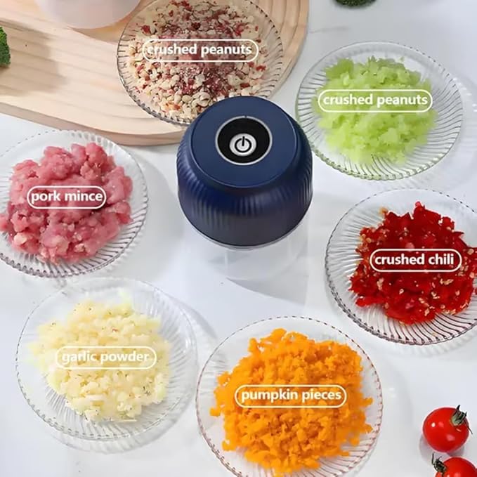 Electric Garlic Chopper, Mini Portable Veggie Chopper, 2026 New Small Garlic Chopper Mincer, USB Rechargeable, Wireless Veggie Grinder, For Mashing Onion, Garlic, Chili, Ginger (2pcs, 3 blades)