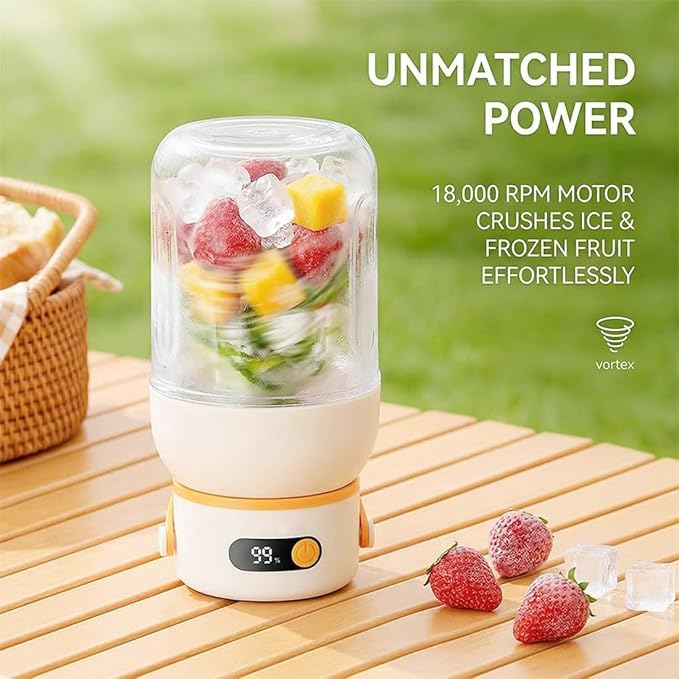 Portable Electric Juicer Cup with Zero Cord Hassle,Fresh Juice Mini Fast Portable,18000 Rpm High Speed with Digital Display&Leakproof Lid,Automatic Cleaning with Straw and Two Lids (800ml/28.22oz)