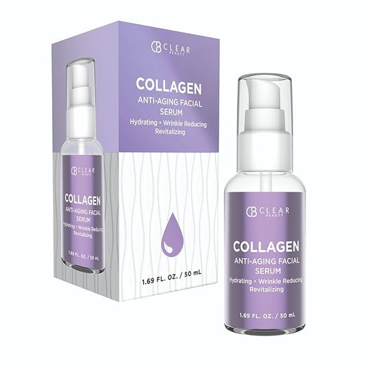 Clear Beauty Collagen Anti-Aging Facial Serum - Dermatologist Tested - Reduces Dark Spots & Wrinkles, Moisturizing, Clean Beauty, Cruelty-Free Korean Skin Care - All Skin Types