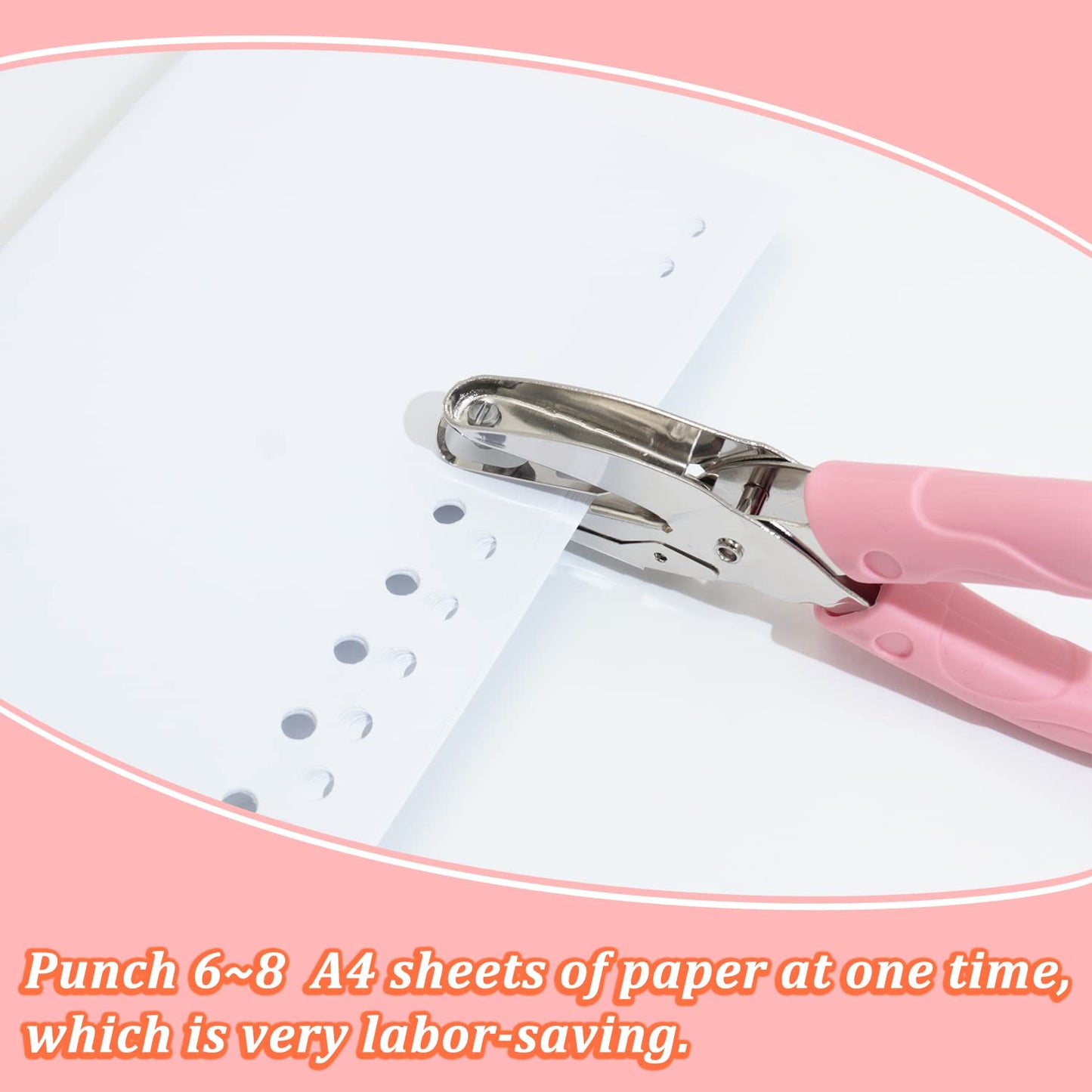 CheeMuii 5 Pieces Metal Handheld Paper Punch Single-Hole Tag Punch Set with Plastic Handle for Heart Circle Star Holes for DIY Craft Tags