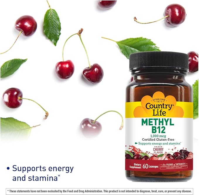Country Life Methyl B-12 Capsules, 1000 Mcg, 60 Count