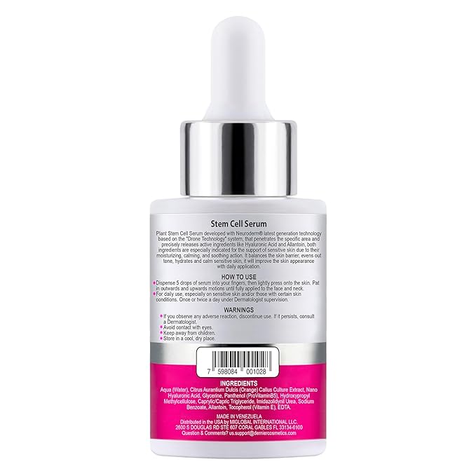Dernier Stem Cell Serum for Face – 3% Bio Vegan Stem Cells 1% Hyaluronic Acid 0.3% Allantoin | Overnight Hydrating Anti-Aging Moisturizer for Wrinkles Collagen Boost Acne Inflammation (1 fl oz)