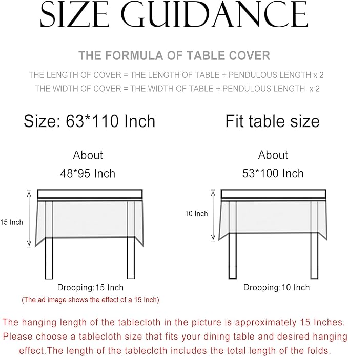 patdrea Designer French Vintage Extra Long Rectangular Tablecloth,Yellow Floral Pattern Anti-Wrinkle Table Cloth,Decor Cover for Kitchen Dining Parties,Christmas,Thanksgiving,63"x110"-Cornflowers