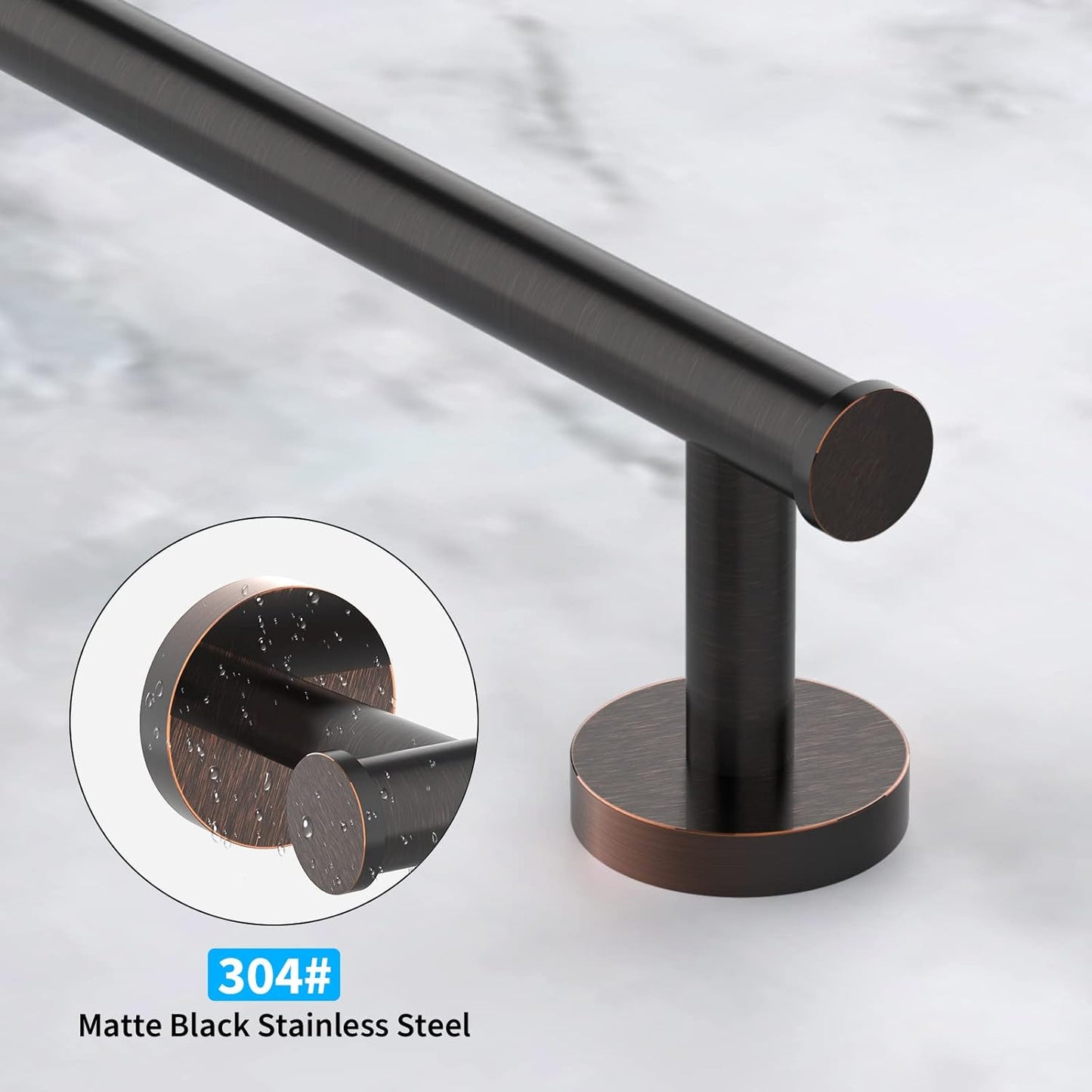 Cilee 2 Pieces Oil Rubbed Bronze Towel Bar Set, Hand Towel Holder Bathroom Hardware Set,24 Inch Towel Racks for Bathroom,Stainless Steel Wall Mount
