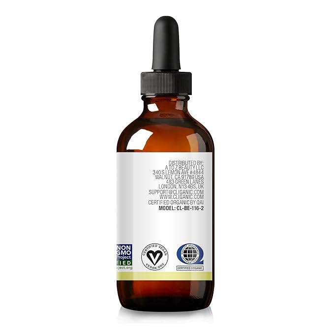 Cliganic Organic Pure Vitamin E Oil (2oz) for Skin, Hair & Face - 46,000 IU