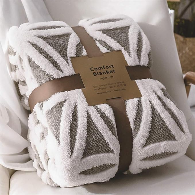 LOMAO Sherpa Fleece Blanket 60x80 Fuzzy Soft Throw Blanket Dual Sided Blanket for Couch Sofa Bed (Grey, 60''x80'')