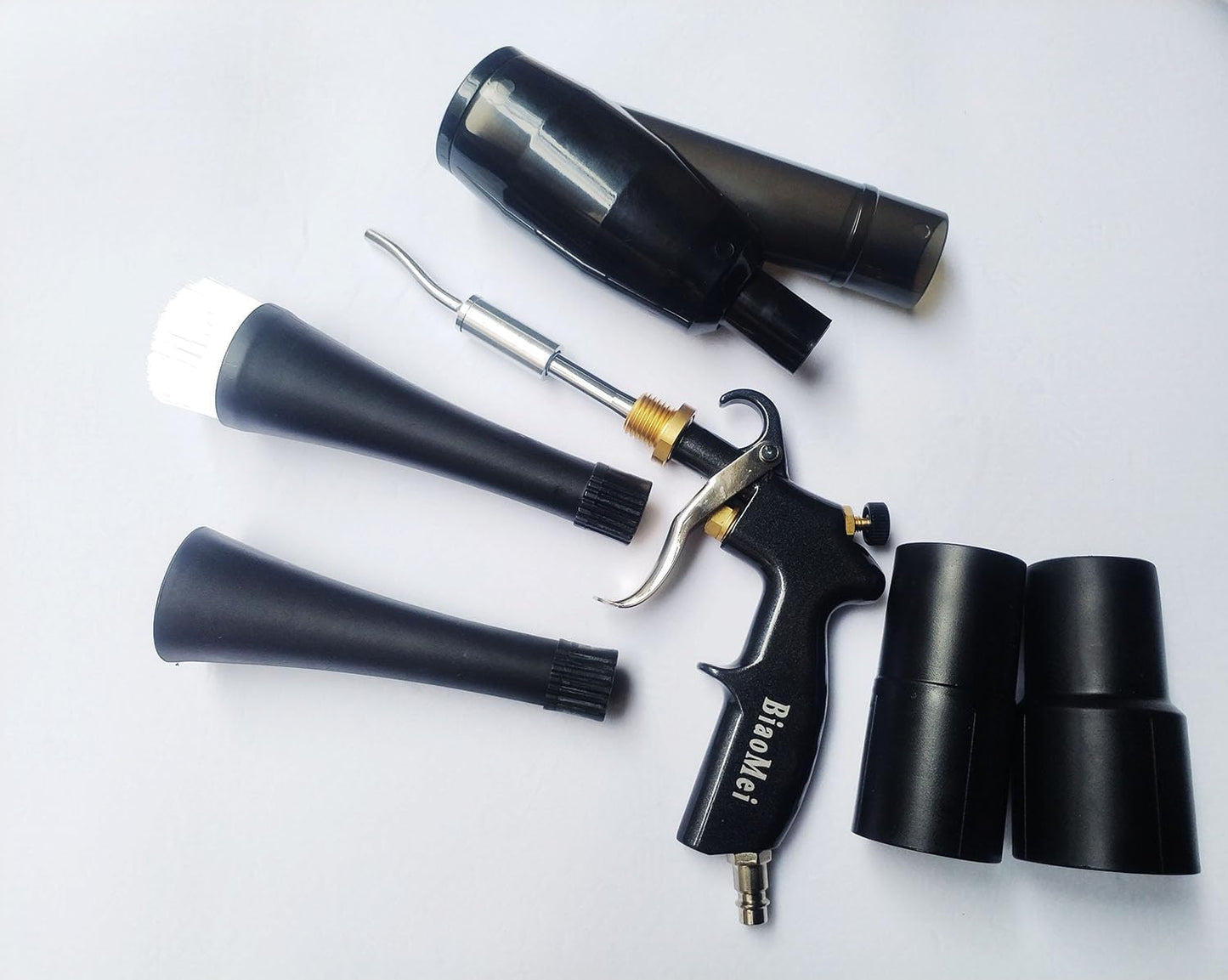 DOZIME Car Interior Detailing Air Blow Gun &vacunm Gun,Cleaning Gun Quickly Blasts Dirt and Dust from Surface Works with Air Compressor(Upgrade Aluminium Rotate Tube) 2IN1