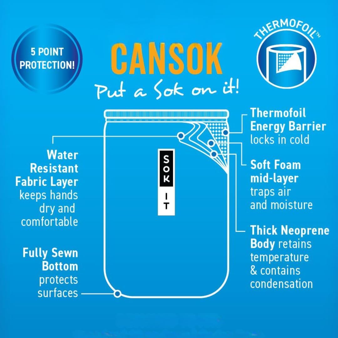 Sok It CanSok Sleeve for Beer & Soda Insulated Neoprene Cover (Femme Force, 12oz Slim Can Sleeve)