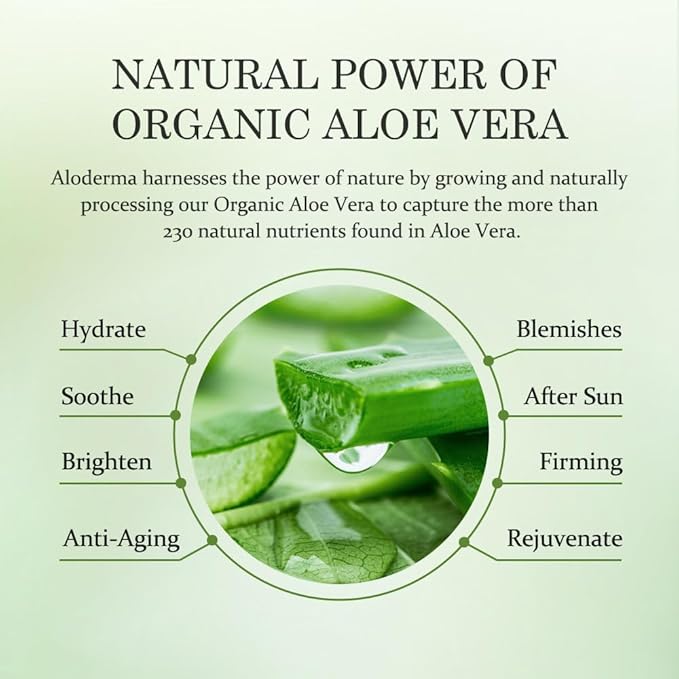 Aloderma Aloe Hydrating Facial Toner Made with 91% Organic Aloe Vera - Natural Pore Refining, Non-irritating, Alcohol-Free Moisturizing Toner for Face with Hyaluronic Acid for All Skin Types, 4.2oz