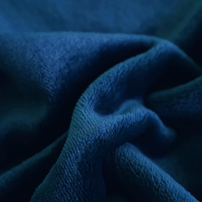 SOCHOW Flannel Fleece Blanket King Size, All Season Lightweight Super Soft Cozy Blanket for Bed or Couch, Navy Blue 90inch X108''