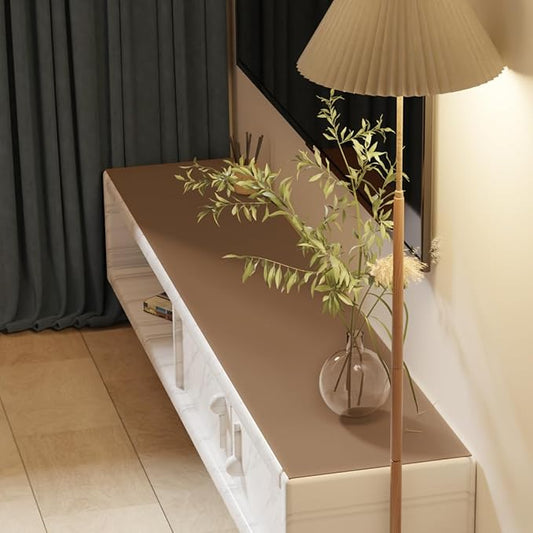 Dresser Cover - Can Be Used On Both Sides Waterproof and Easy to Clean Good Flatness Used for Dresser Table(Mud Color+Champagne Gold 10x44)