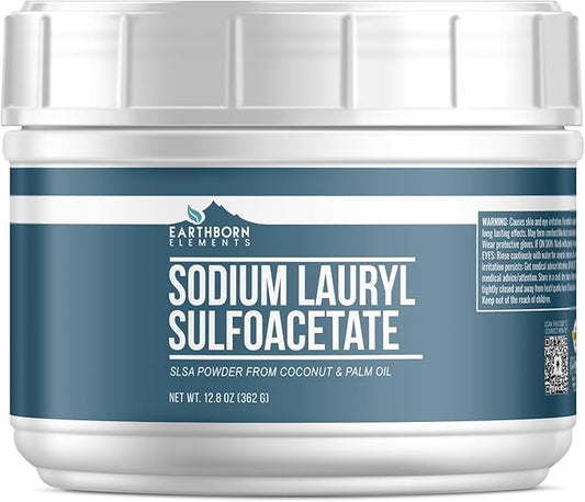 Earthborn Elements Sodium Lauryl Sulfoacetate (SLSA) (12.8 oz) Bath Bomb Additive, Gentle on Skin, Long-Lasting Foam & Bubbles