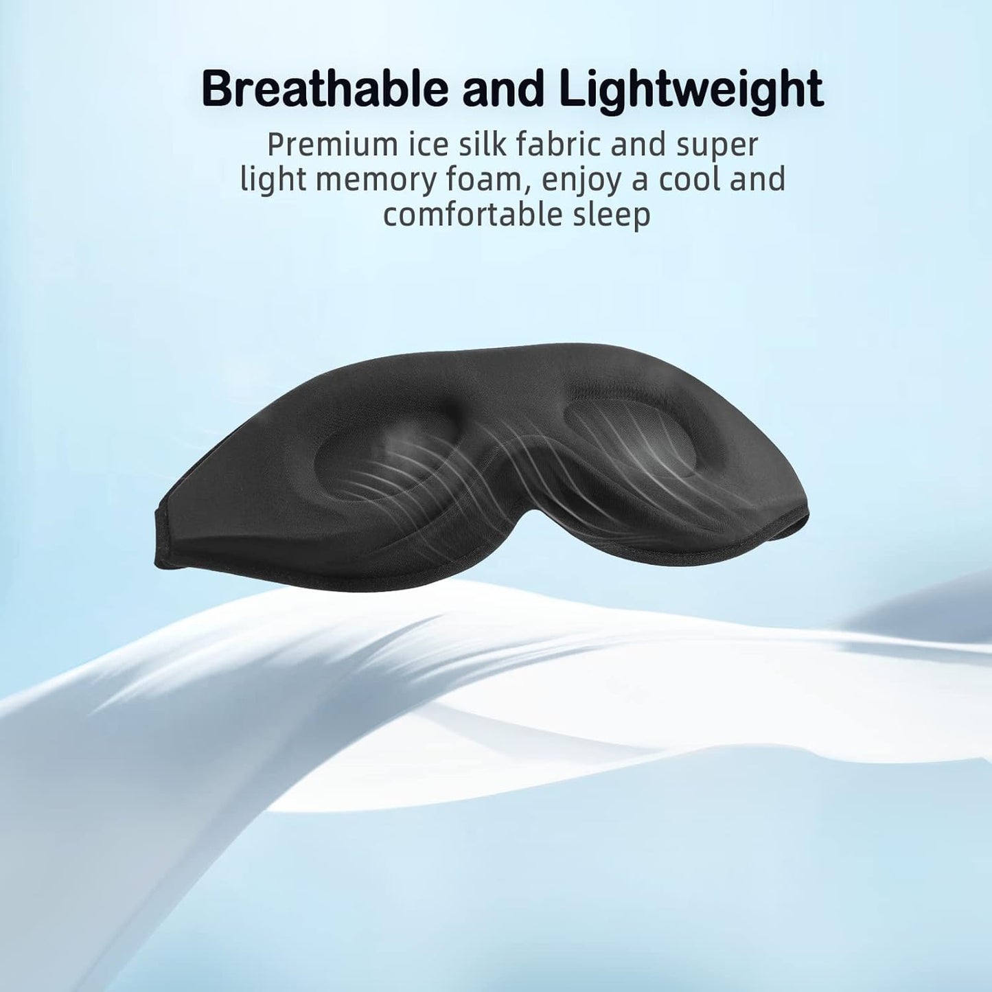 LitBear Sleep Masks, Light Blocking Eye Mask Sleeping for Women Men Side Sleeper, Soft 3D Comfortable Sleeping Mask with Adjustable Elastic Strap for Travel