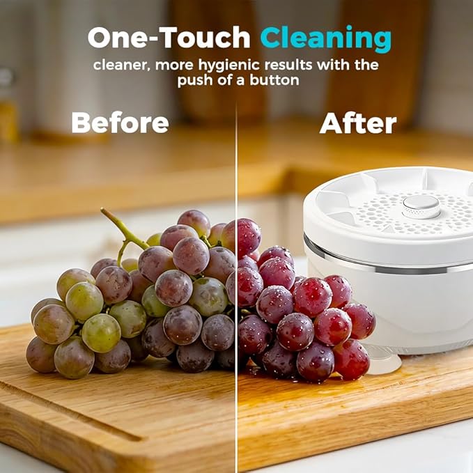 Fruit and Vegetable Washing Machine, 2026 New Fruit Cleaner Device, Effortless Vortex Fruit and Vegetable Purifier Clean Produce with Titanium Electrolysis Purification for Kitchen Home (1)