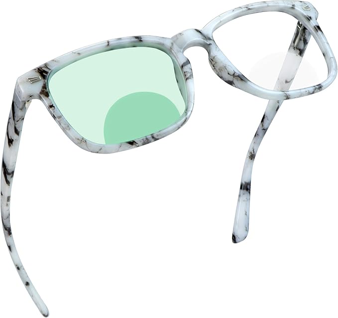 YEIN Bifocal Reading Glasses with Blue Light Blocking Lenses, Bifocal Reader for Women and Men, Vintage Square frame with Spring Hinge (+0.50/+2.75 magnification)
