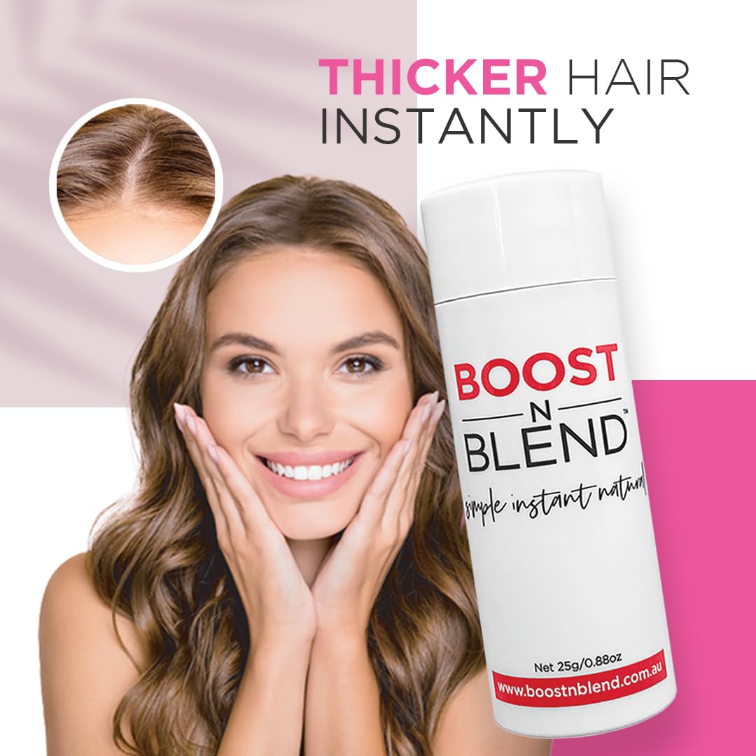 Boost N Blend Scalp Concealer - Hair Volumizer Powder for Thinning Hair and Visible Scalp (25g/0.88oz) - The Only Cotton Fibers for Women