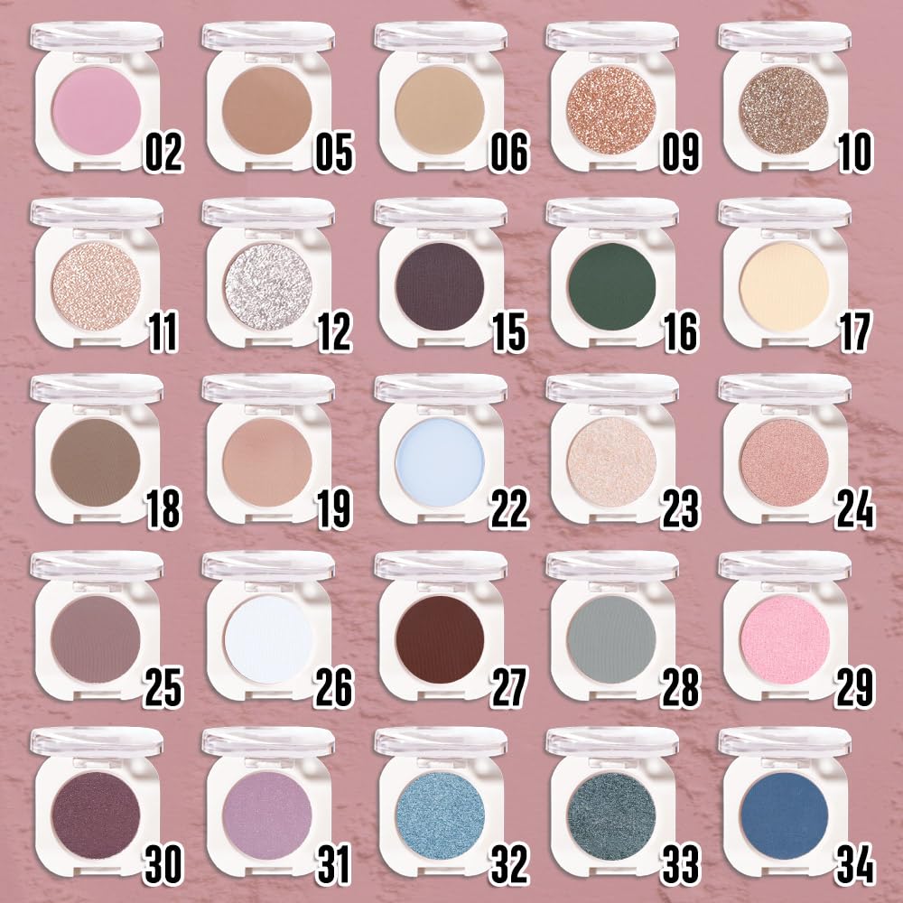 Single Glitter Shimmer Sparkle Eye shadow Palette Makeup, Champagne Shimmer Eyeshadow for Women, Pigmented Waterproof Sombras Para Ojos, Vegan, Talc, Paraben & Cruelty Free, 24