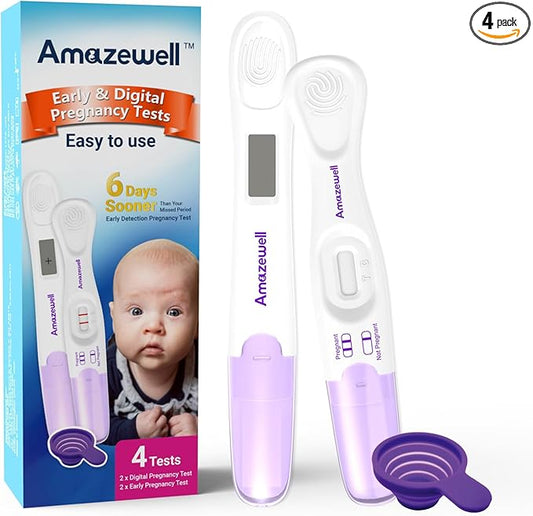 Early Pregnancy Test Kit, Early & Digital Pregnancy Test at Home, Pregnancy Tests with Cup, Fast Results, Over 99% Accuracy, 4 Tests (2 Digital+2 Early+1 Urine Cup)