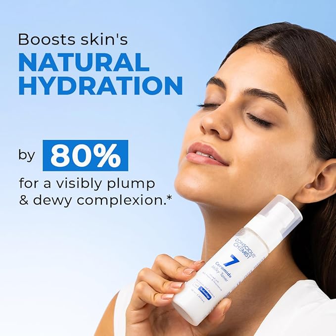 Conscious Chemist® Hydrating Milky Face Toner – 3.4 fl oz (100ml) | with 7 Ceramide Complex & Niacinamide | Soothes, Smooths & Strengthens Skin Barrier | for Glowing Skin | All Skin Types