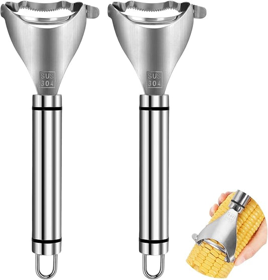 2 PCS Corn Peeler, Corn Peeler for Corn on the Cob, 304 Stainless Steel Corn Cob Peeler, Quickly Remove Corn Kernels from Corn Cobs, Kichen Gadget