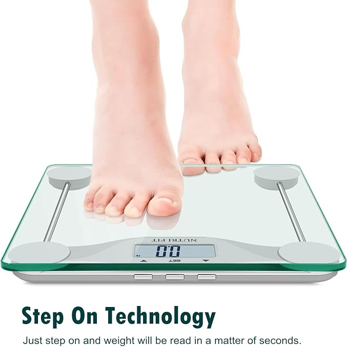 NUTRI FIT Digital Body Weight Bathroom Scale BMI, Accurate Weight Measurements Scale,Large Backlight Display and Step-On Technology,400 Pounds