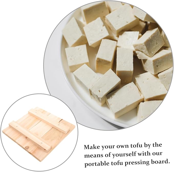 Wooden Tofu Pressing Tool Tofu Maker Mold Handheld Wooden Presser Chess Press Board for Diy Projects