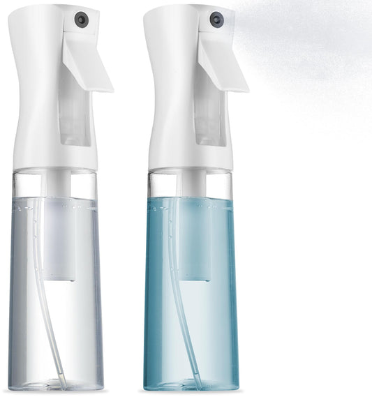 2 Pack Continuous Spray Bottles - Ultra Fine Mist Sprayer | Water Spray Bottle For Hair Mister Spray Bottle | Hair Spray Bottles For Hairstyling, Cleaning, Salons - 2pk 6.8 OZ / 200 ML
