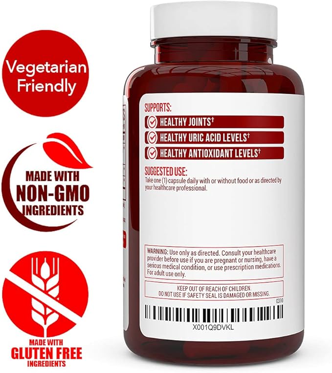 Tart Cherry Extract Capsules with Celery Seed Extract and Bilberry for Joint Support, Muscle Recovery, and Uric Acid Flush Support, Made in The USA - 90 Tart Cherry Capsules
