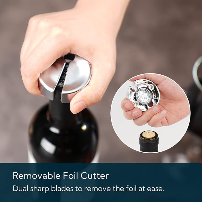 KITCHENDAO Wine Saver Pump with Sound Indicator and 3 in 1 Wing Corkscrew Wine Bottle Opener
