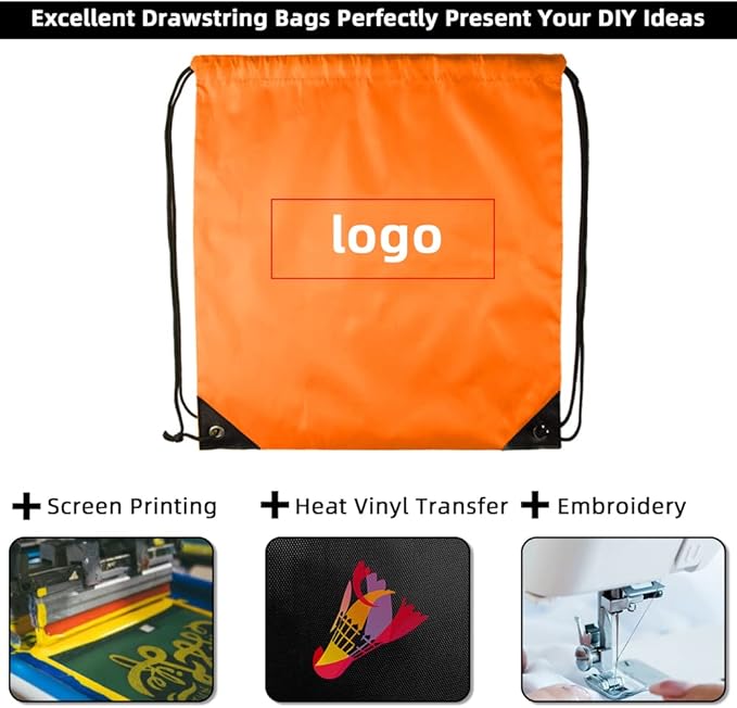 GoodtoU 40 Pack Drawstring Backpacks Bulk - Waterproof Nylon Cinch Bags for School, Gym, Homeless Care Packages (10 Colors) - Lightweight Reusable Sports Sack for Kids & Adults