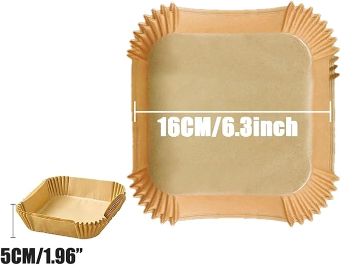 Large Air Fryer Disposable Paper Liners Nonstick 23cm Oven Airfryer Parchment Baking Paper ，Compatible For Ninja，Compatible For COSORI ，Grill Cooking Basket(16cm square,300 Pcs)