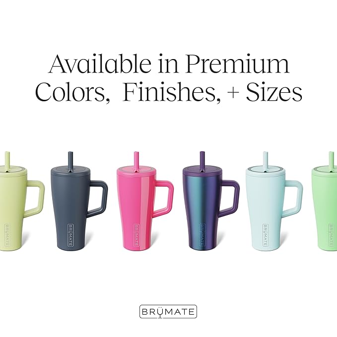 BrüMate Era 20 oz Tumbler with Handle and Straw | 100% Leakproof Insulated Tumbler with Lid and Straw | Made of Stainless Steel | Cup Holder Friendly Base | 20oz (Sage)